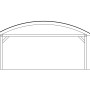 Skizze Skan Holz Bogendach-Carport Franken, Seitenansicht mit Höhenangaben.