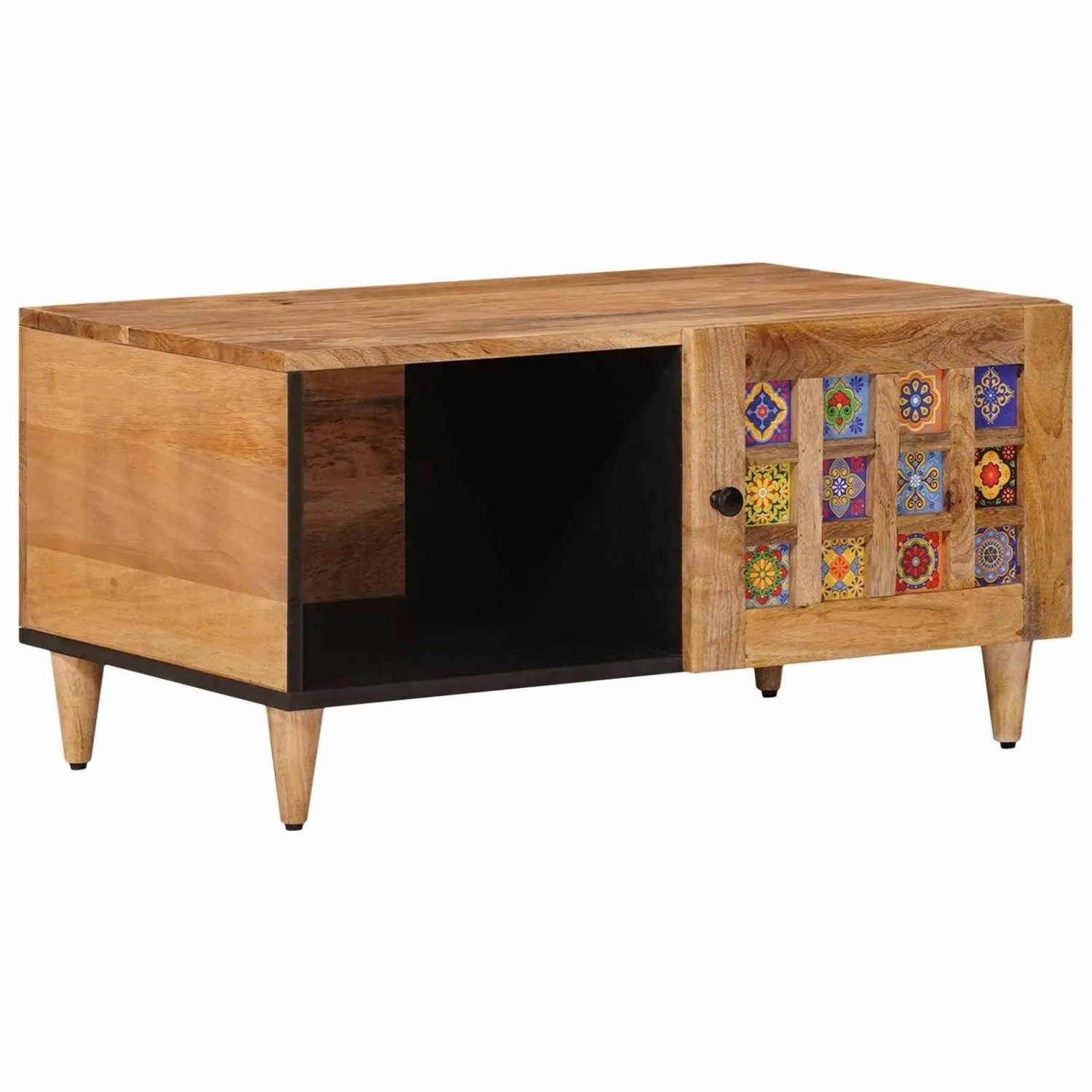 vidaXL Couchtisch Natur 80 x 50 x 40 cm Massivholz Mango 4018264