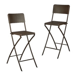 Relaxdays Barhocker 2er Set Kunststoff Stahl Braun Klappbar 115 cm x 44 cm x 63 cm