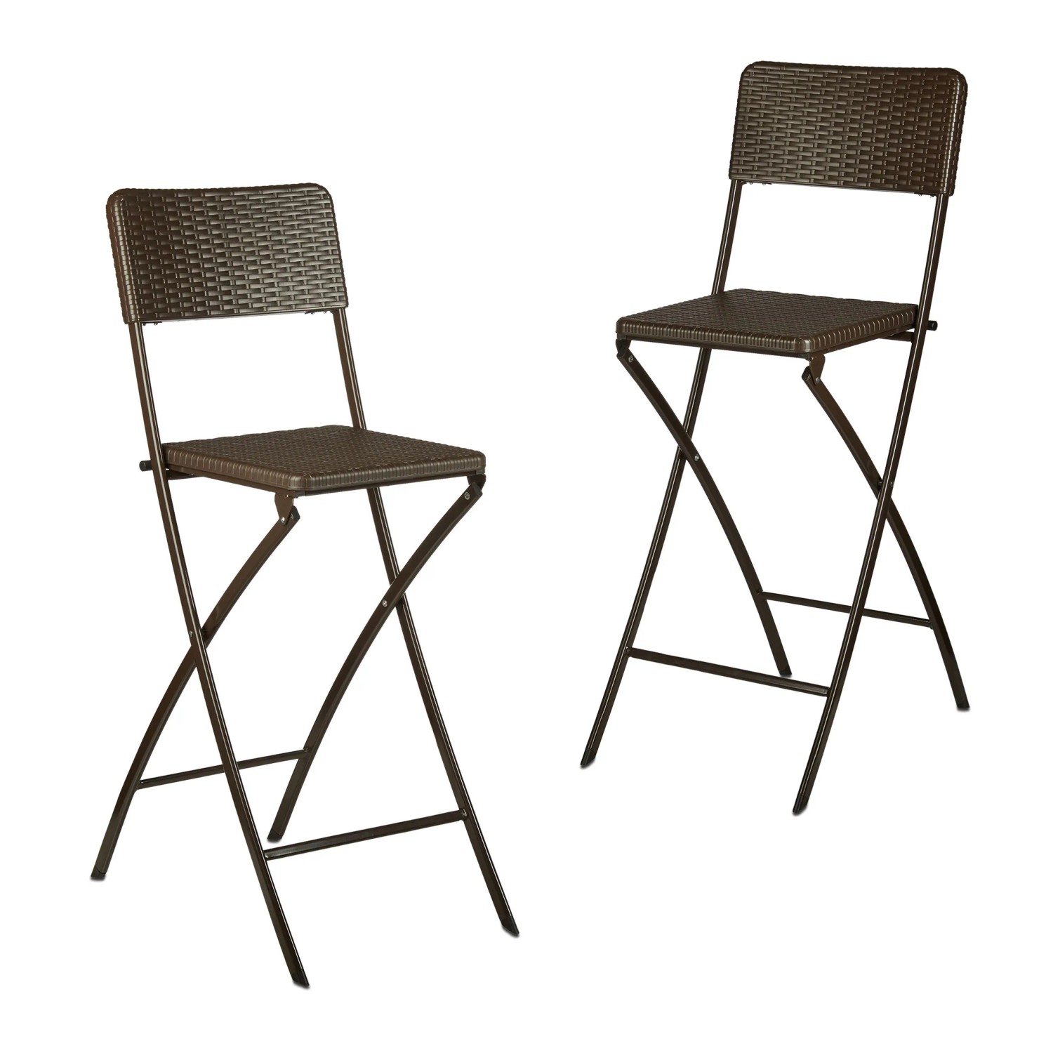 Relaxdays Barhocker 2er Set Kunststoff Stahl Braun Klappbar 115 cm x 44 cm x 63 cm
