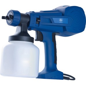 LUX Farbsprühgerät HVLP 400 W, blau, mit Behälter. Ideal für Lacke und Lasuren.