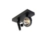 Schwarzer QAZQA Design Spot „Go“ mit zwei verstellbaren Lampen. Ideal als Deckenleuchte.