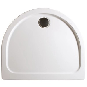 Schulte Duschwannen-Set, extraflach, Halbkreis 110x90 cm, Alpinweiß. Inkl. Füße und Ablaufgarnitur.