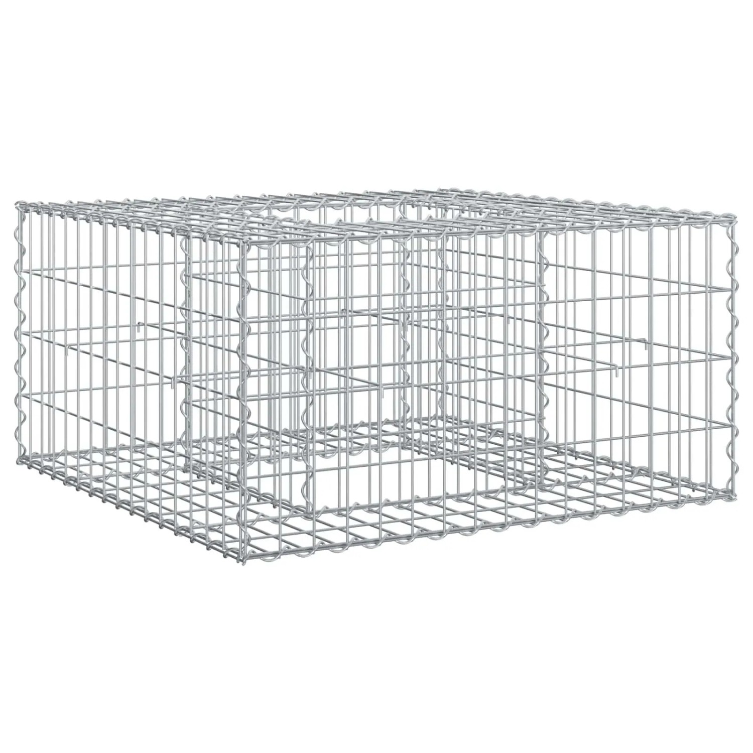 vidaXL Gabionen Hochbeet Silber 80 x 80 x 40 cm Verzinkter Stahl 42033318