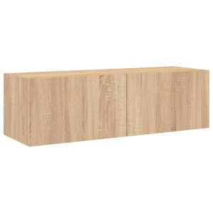 VidaXL TV-Wandschrank Sonoma-Eiche, 100x35x31 cm, mit zwei Fächern hinter Türen.