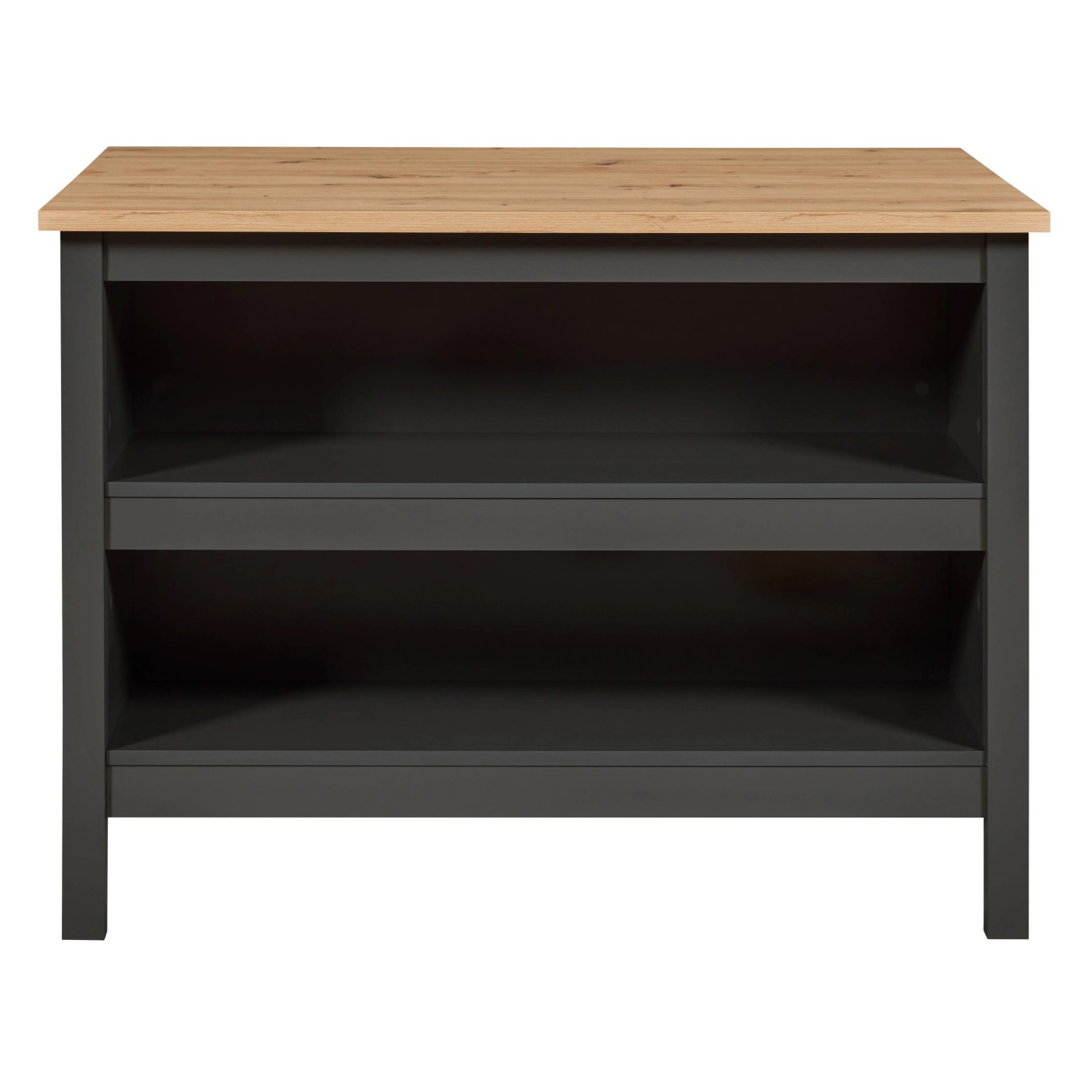 Kücheninsel Nellina mit Platz Für 2 Barhocker 124 cm x 75 cm x 91,5 cm Anthrazit