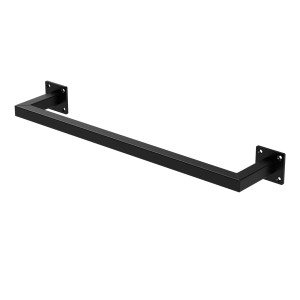Schwarze ML-Design Kleiderstange aus Stahl, U-Form, zur Wandmontage.
