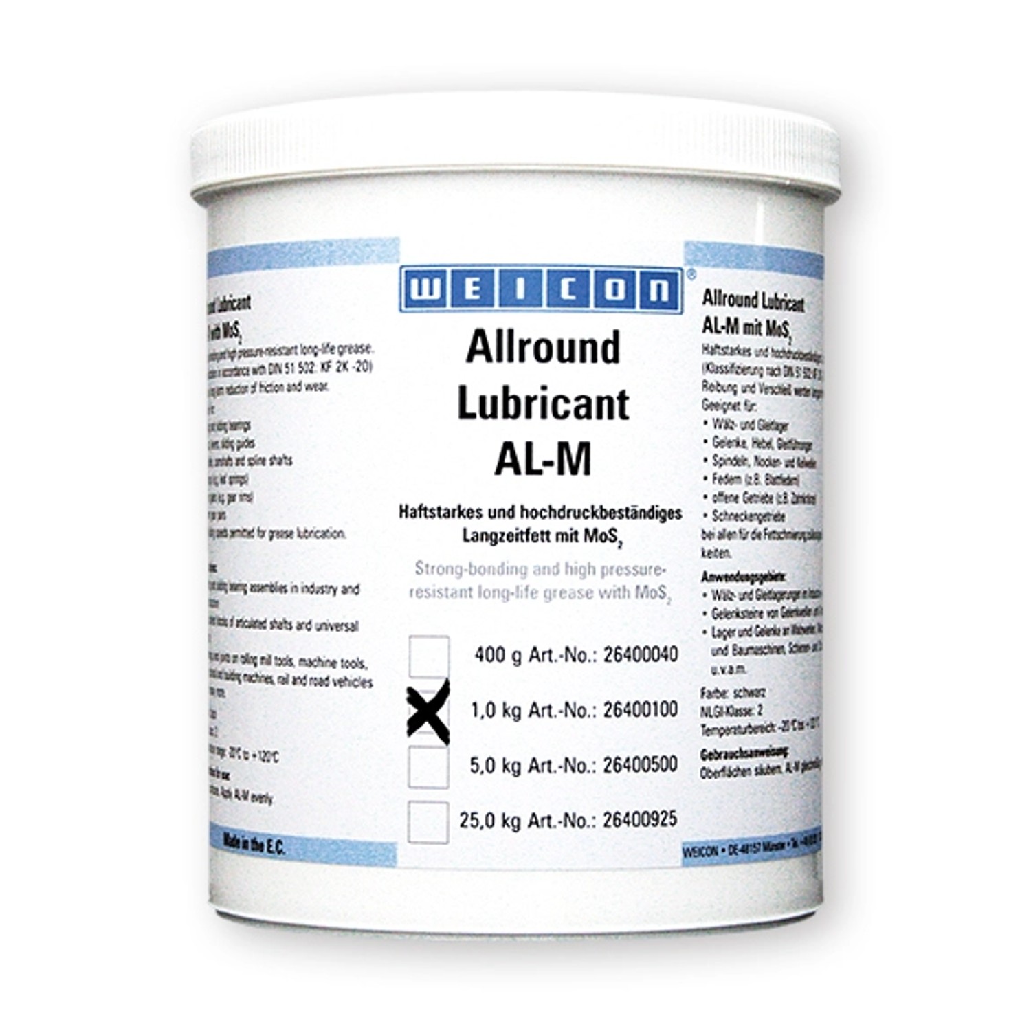 Thumbnail - WEICON Allround-Lubricant 1 kg AL-M 1000 Langzeitfett m.MoS2