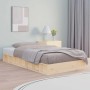 Massivholzbett 90x200 cm aus Kiefernholz, unbehandelt, mit Lattenrost. Bett für Schlafzimmer oder Jugendzimmer.