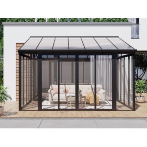 Vente-unique Selbsttragende Pergola Mathilda Anthrazitgrau 426 cm
