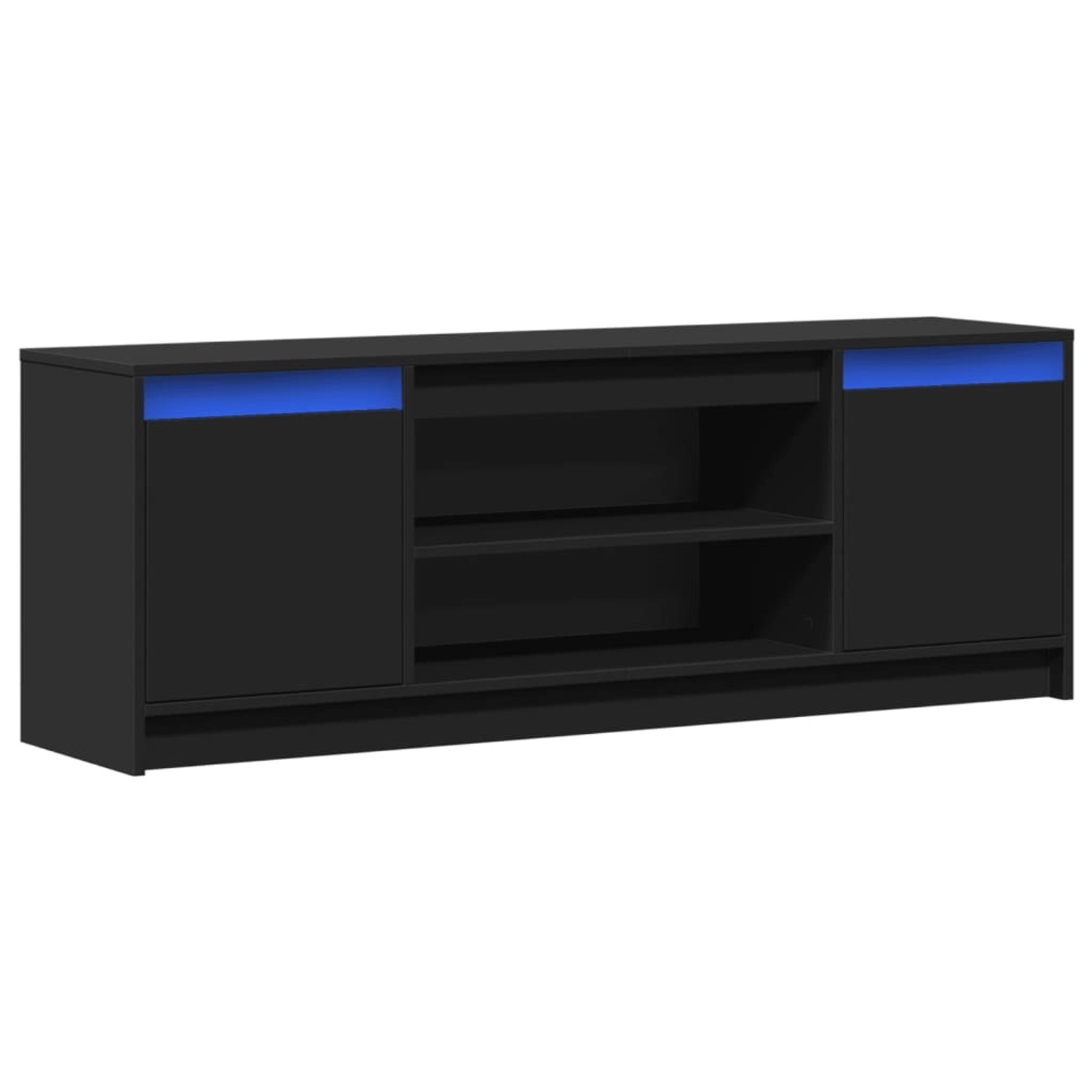 vidaXL TV-Schrank mit LED-Beleuchtung Schwarz 139,5x34x50 cm 852195 günstig online kaufen