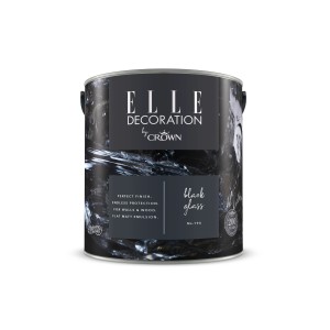 ELLE DECORATION by Crown Wandfarbe Black Glass, 2,5 Liter Dose, matte Farbe.