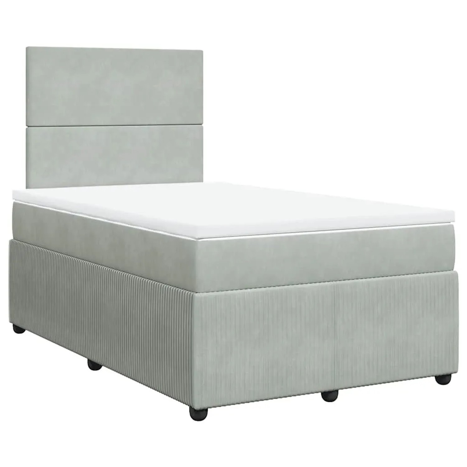 vidaXL Boxspringbett mit Matratze Hellgrau 120x200 cm Samt 3294604 günstig online kaufen