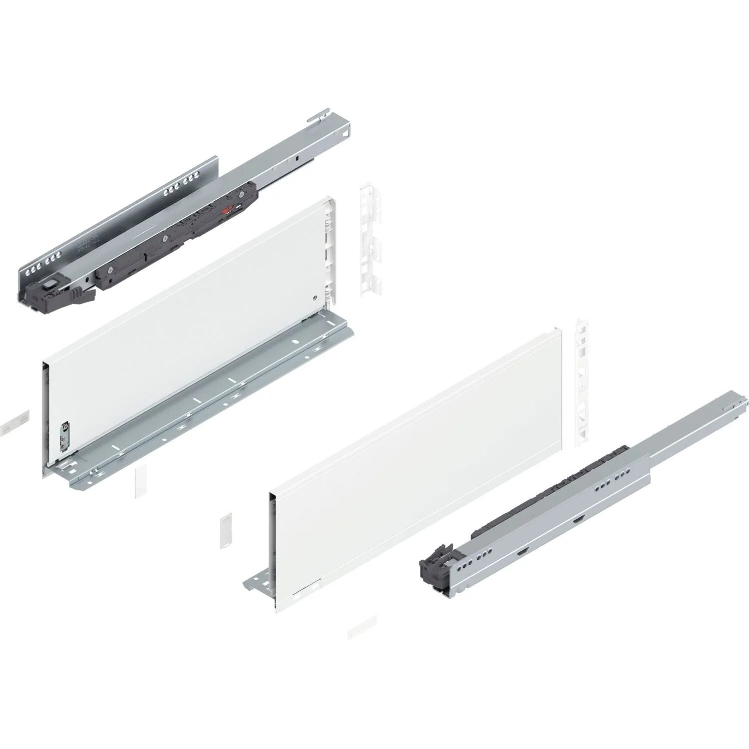 Blum Legrabox Pure Set Höhe C Tip-On Vollauszug 500 mm 40 kg Seidenweiß 1 Paar