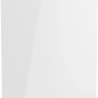Optifit Spülenunterschrank Arvid986, 50 cm, weiß, mit glänzender Tür und schwarzen Füßen.