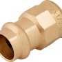 Press-Übergangsmuffe aus Rotguss, 18 mm x 18,6 mm (Rp 1/2), für Kupferrohre und Trinkwasserinstallation.