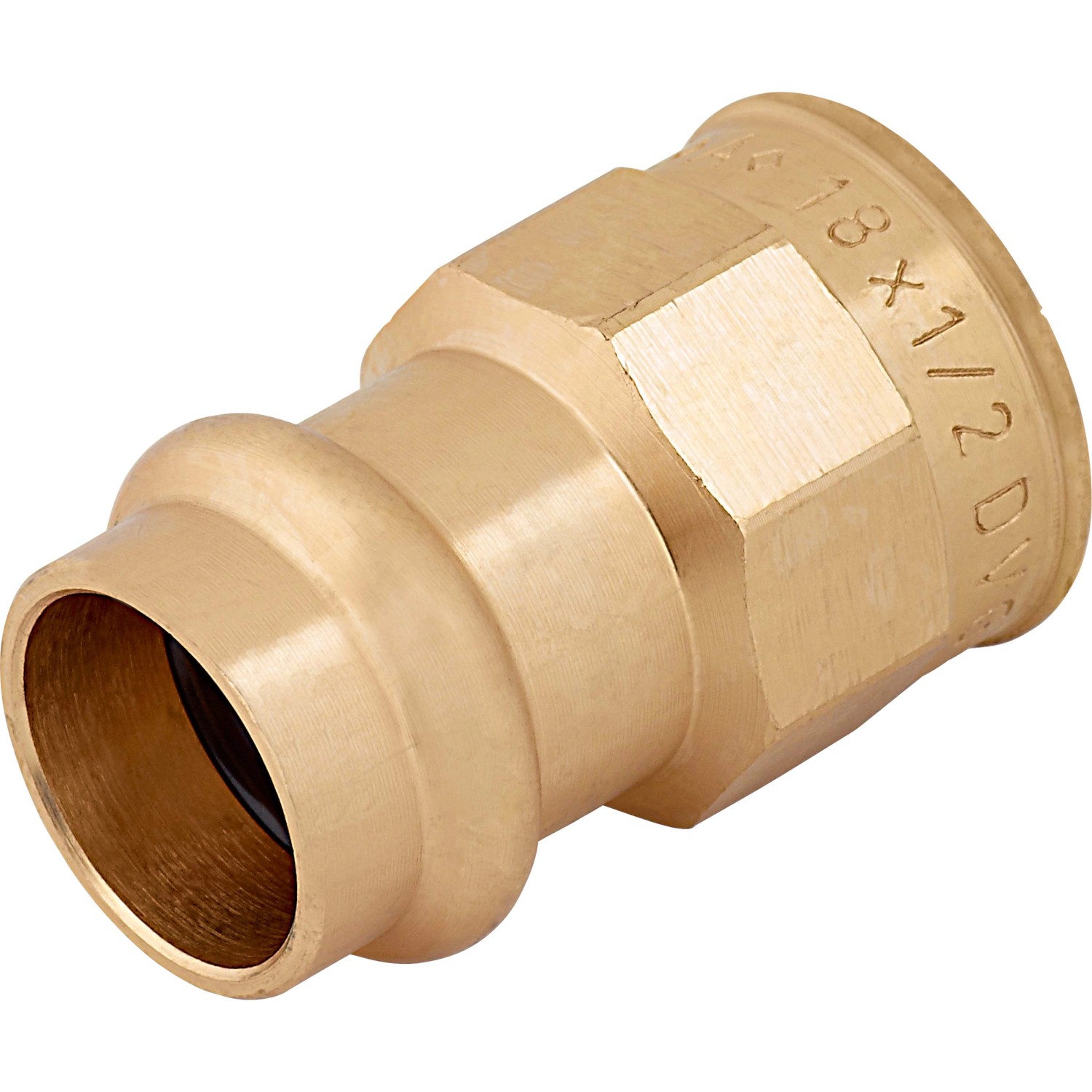 Press-Übergangsmuffe Ø 18 mm x 18,6 mm (Rp 1/2) Rotguss