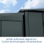 Detailaufnahme: EcoStar Kaminholzregal Elegant-V, anthrazitgraues Metallregal.