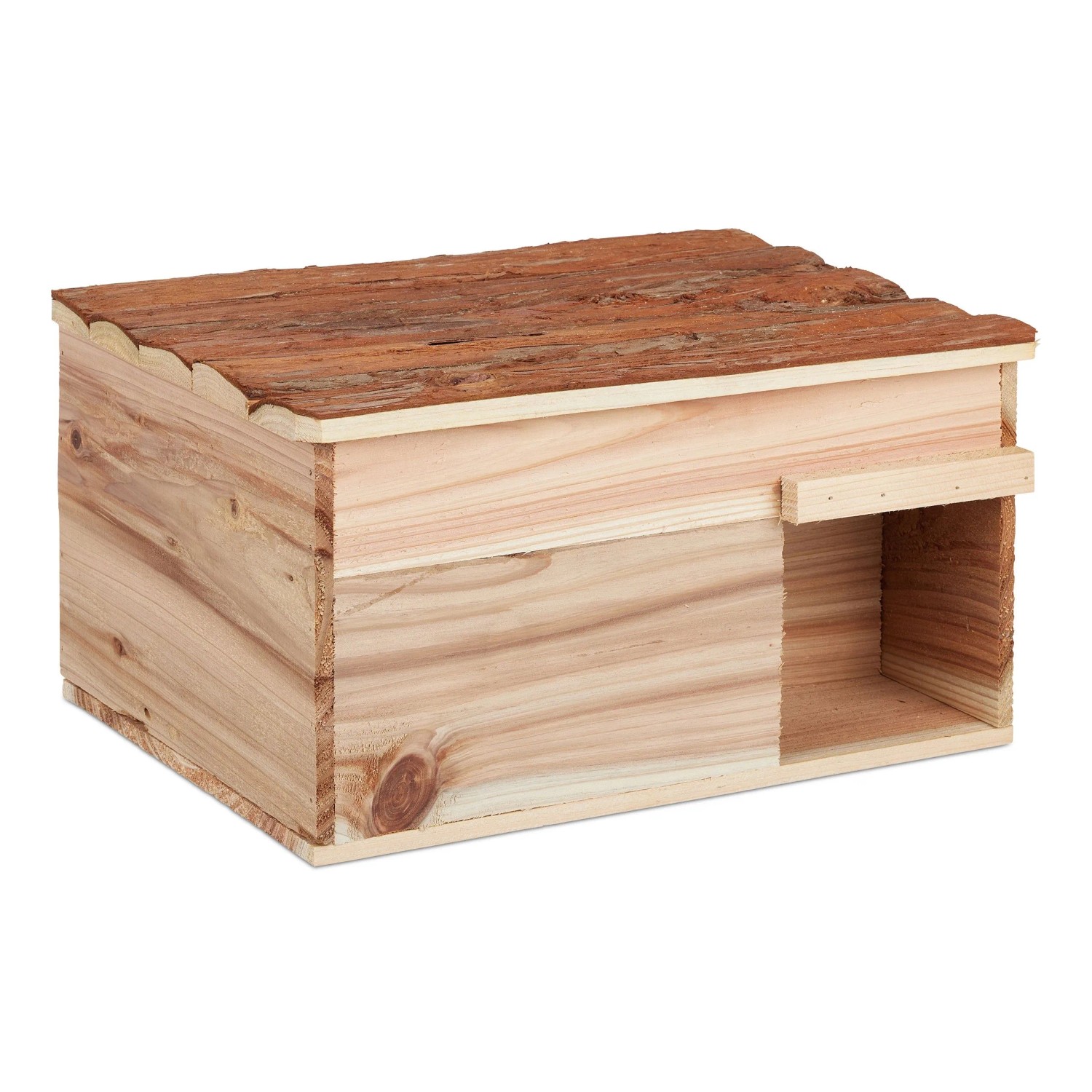 Relaxdays Igelhaus Holz Natur Mit Boden Katzensicher Klappbar 21 cm x 40 cm x 30 cm 2 kg