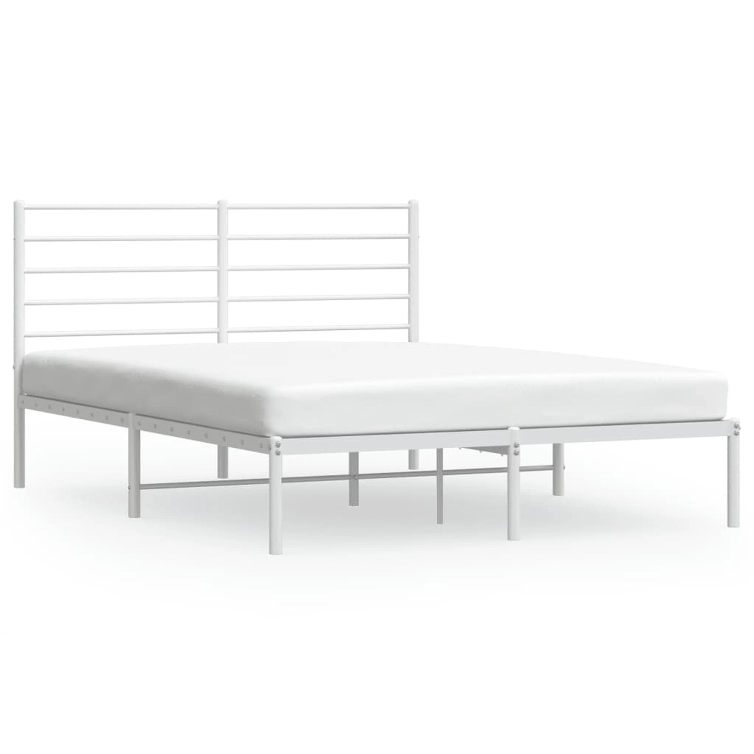 vidaXL Bettgestell mit Kopfteil Metall Weiß 140x190 cm Modell 11741135 günstig online kaufen