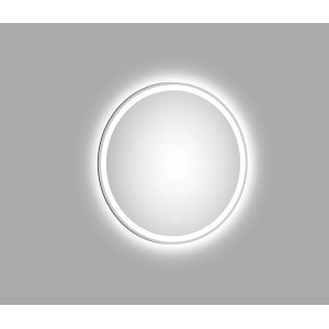 Runder DSK LED-Lichtspiegel Silver Lagos, Ø 60 cm, mit umlaufender Beleuchtung.