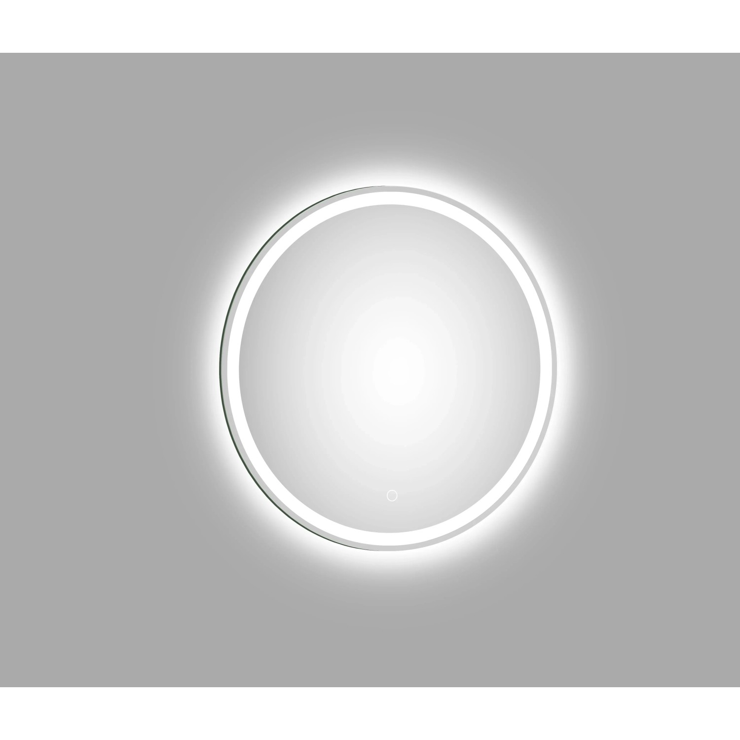 Runder DSK LED-Lichtspiegel Silver Lagos, Ø 60 cm, mit umlaufender Beleuchtung.