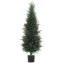 HOMCOM Künstliche Zypresse, 120 cm, dichtes grünes Nadelwerk im schwarzen Topf. UV-beständiger Hausbaum.