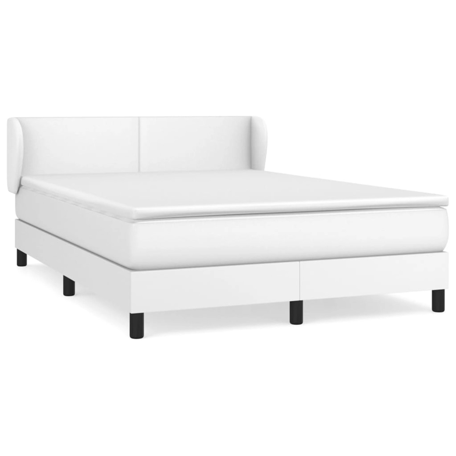 vidaXL Boxspringbett mit Matratze Weiß 140x190 cm Kunstleder 3127188 günstig online kaufen