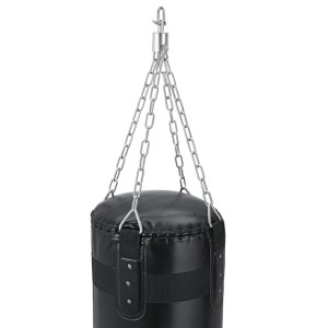 Schwarzer ArtSport Boxsack (30 kg) mit Stahlkette für Boxtraining & Fitness.
