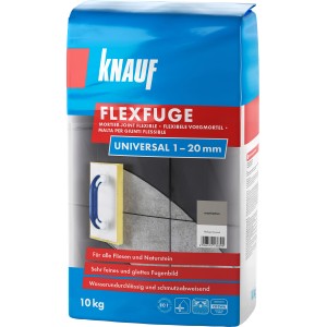 Knauf Flexfuge Universal Fugenmörtel, Farbe Manhattan, 10 kg Sack für Fliesen und Naturstein.