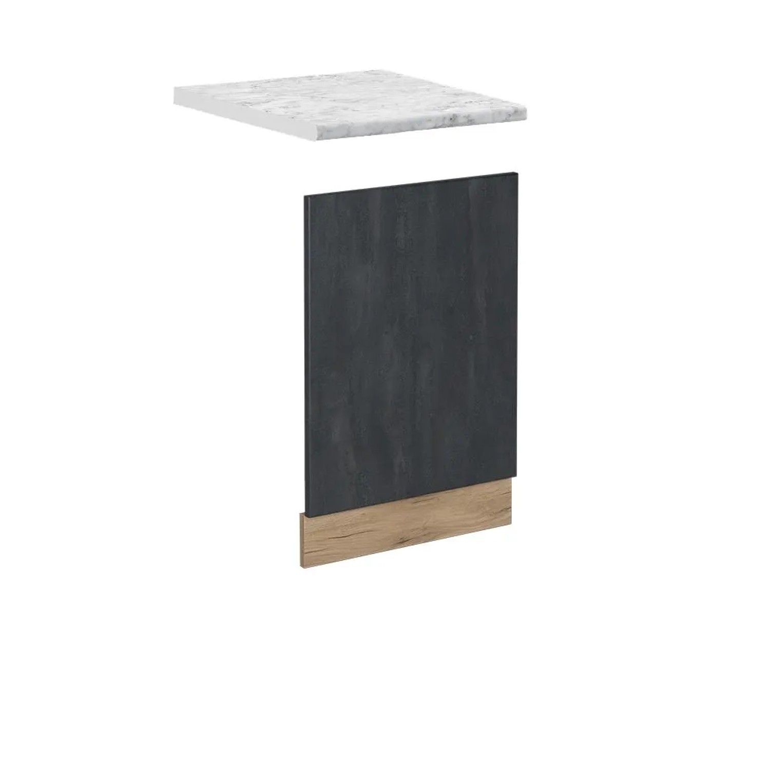 Vicco Frontblende R-Line Schwarz Beton Goldkraft Eiche 45 cm AP Marmor