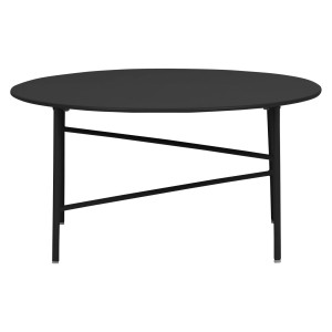 Schwarzer ebuy24 Penny Gartentisch, Ø 70 cm, Höhe 35 cm. Kleiner Tisch für Balkon oder Terrasse.