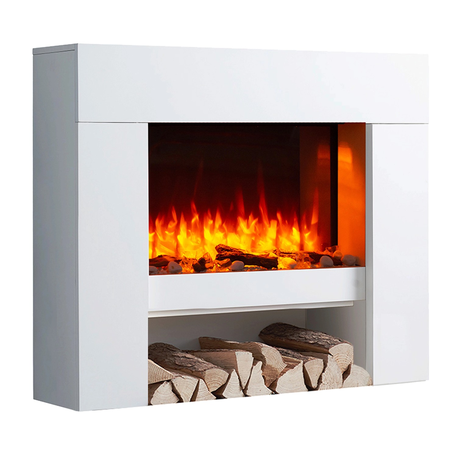 BALDERIA NA-WE Elektrokamin Standkamin Heizung 3D-Flammeneffekt Weiß günstig online kaufen