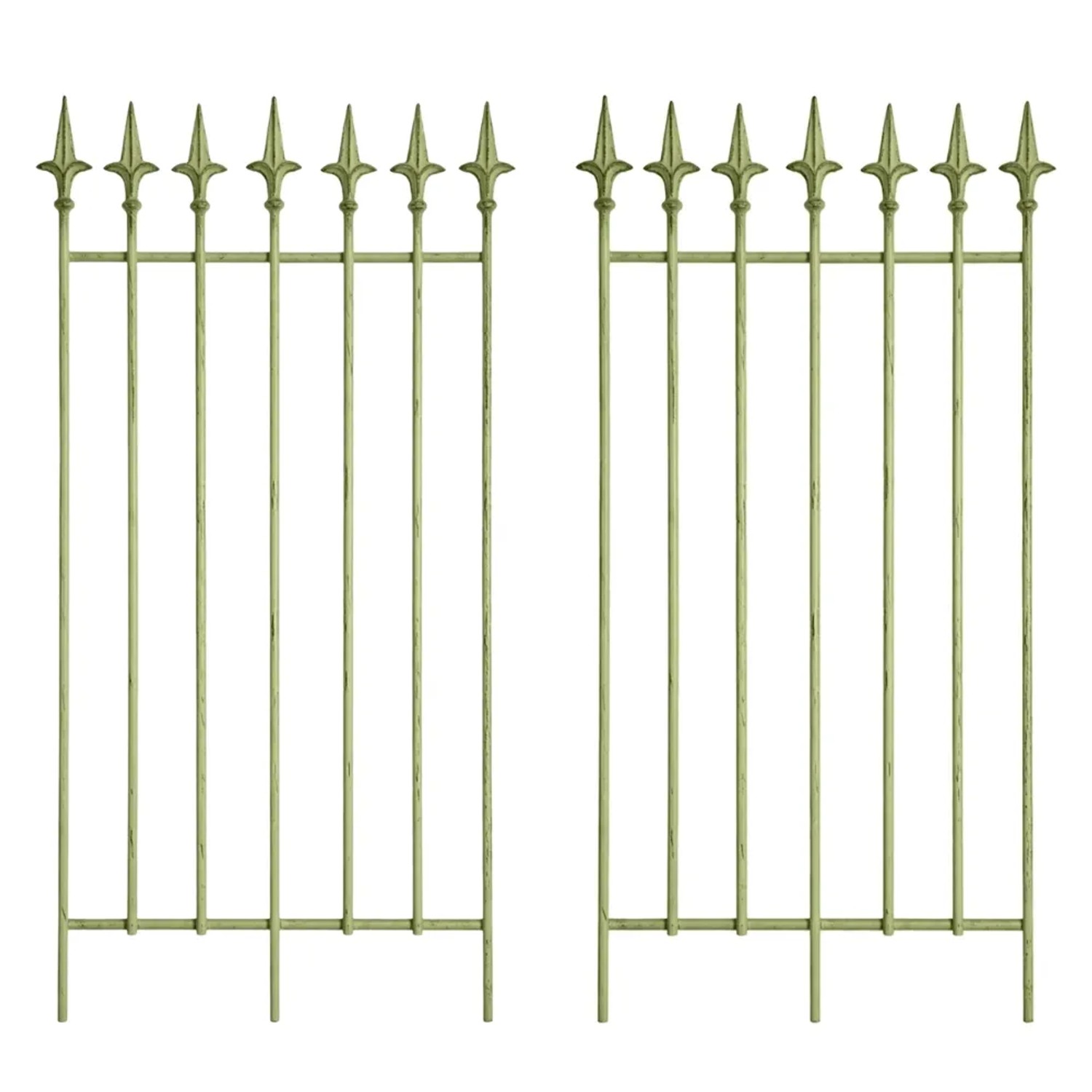 DELUKE Rankgitter FREYA 2er Set 50x0,7x100cm Metall Antik-Grün Rankhilfe Kletterpflanzen Gartendekoration