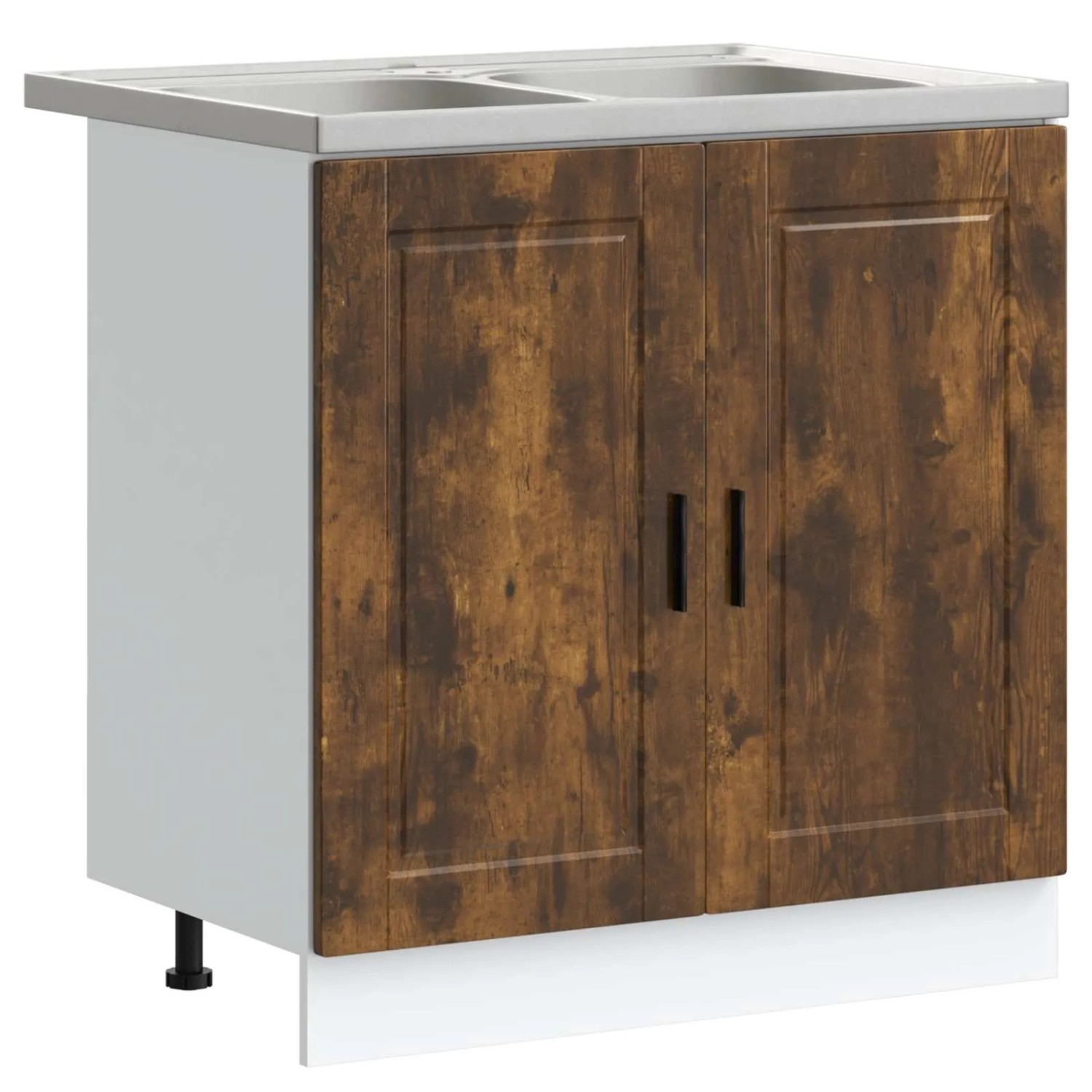 vidaXL Waschbecken-Unterschrank Porto 2 Stk Braun Holzwerkstoff 3315026