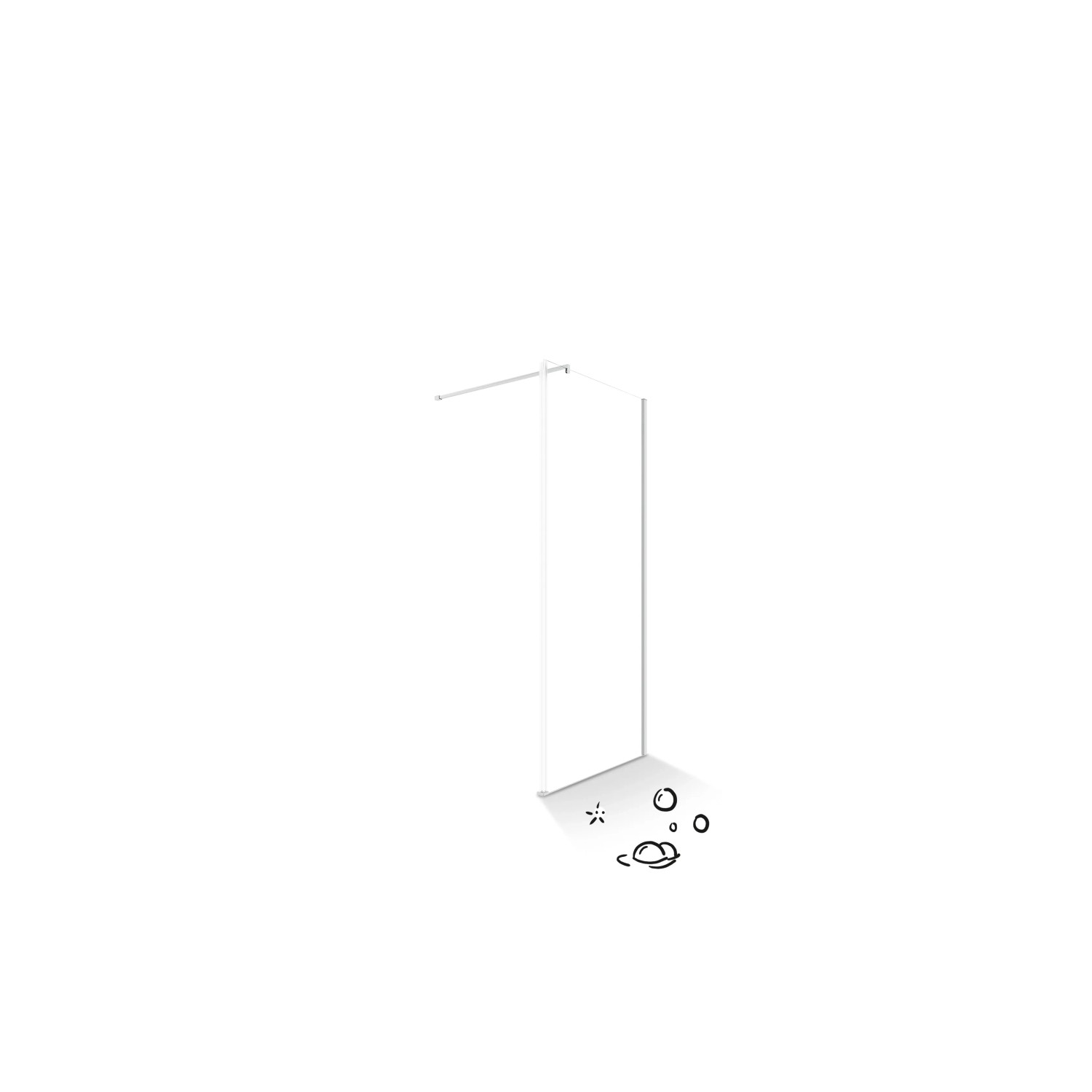 baliv Duschkabine Seitenwand DUK-90.30W, 90x190 cm, Chrom