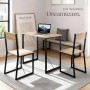 Tectake Sitzgruppe Margate 3 Teilig Esstisch Mit 2 Stühlen 138 x 80 x 90 cm Industrial Holz Hell Eiche Sonoma_8