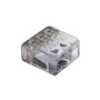 Transparente ViD Mini-Hebelklemme UC03M, 3-polig, für 0,2-2,5 mm² Kabel. Sichere Verbindungsklemme.