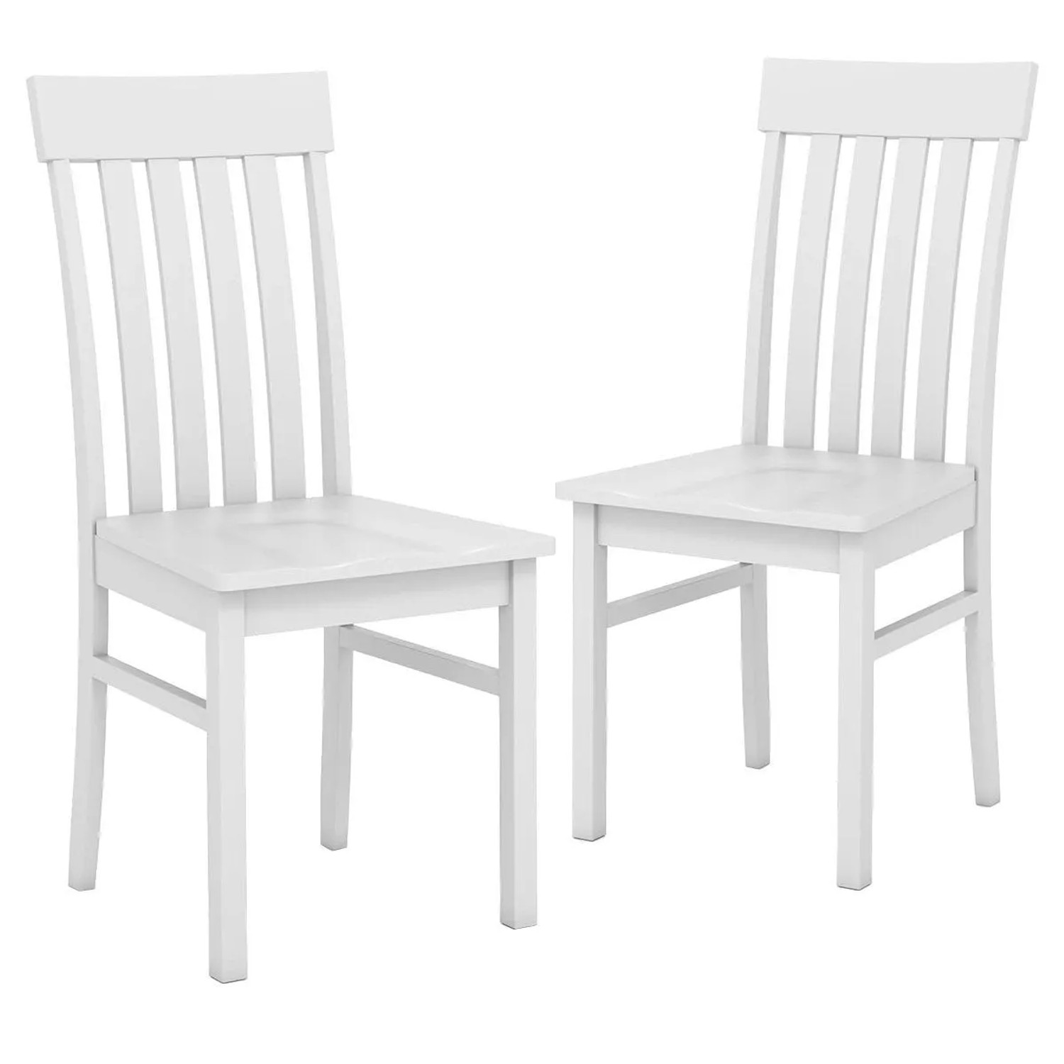 Costway 2er Set Esszimmerstühle Küchenstühle Holz mit Rückenlehne Weiß günstig online kaufen