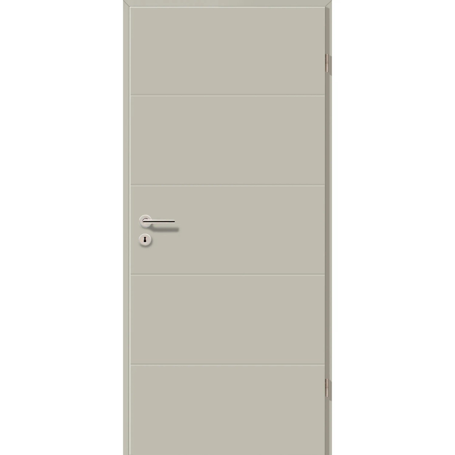 Zimmertür CPL-Folie Seidengrau 86 cm x 198,5 cm Anschlag L