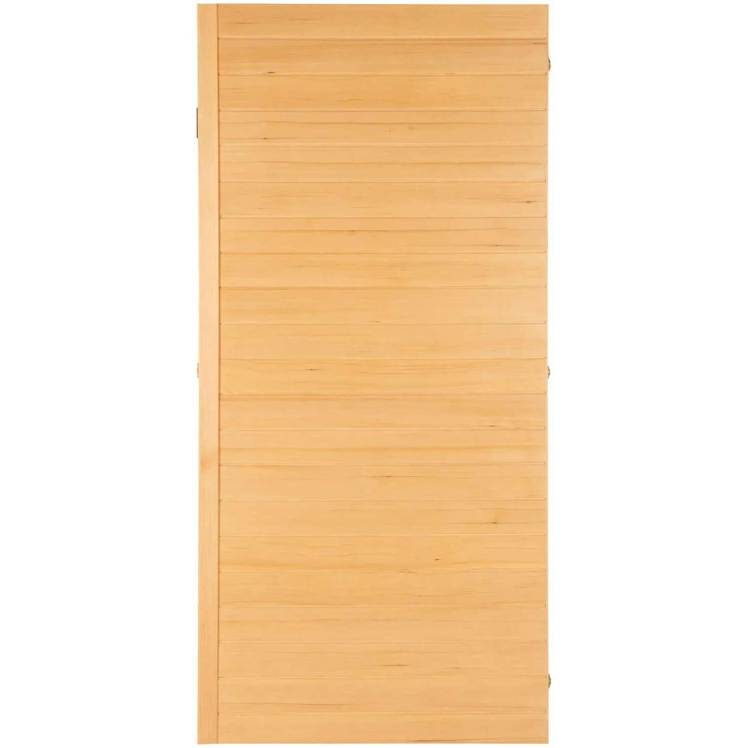 Redsun Deluxe Infrarotkabine aus Tannenholz, naturbelassen, Detailansicht der Holzwand.