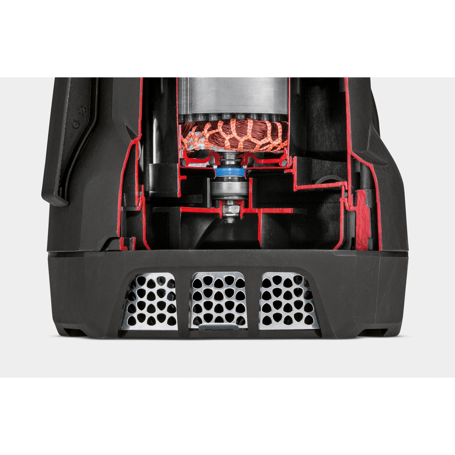 Detailaufnahme Kärcher SP 9.500 Dirt Schmutzwasserpumpe mit Einblick in das Innenleben.