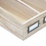 MCW Aufbewahrungsbox C25, naturbraune Holzbox mit 4 Fächern und Etikettenhaltern.