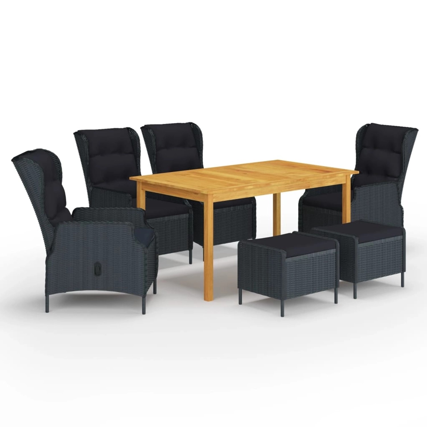 vidaXL 7-Tlg Garten-Essgruppe Dunkelgrau 3067844