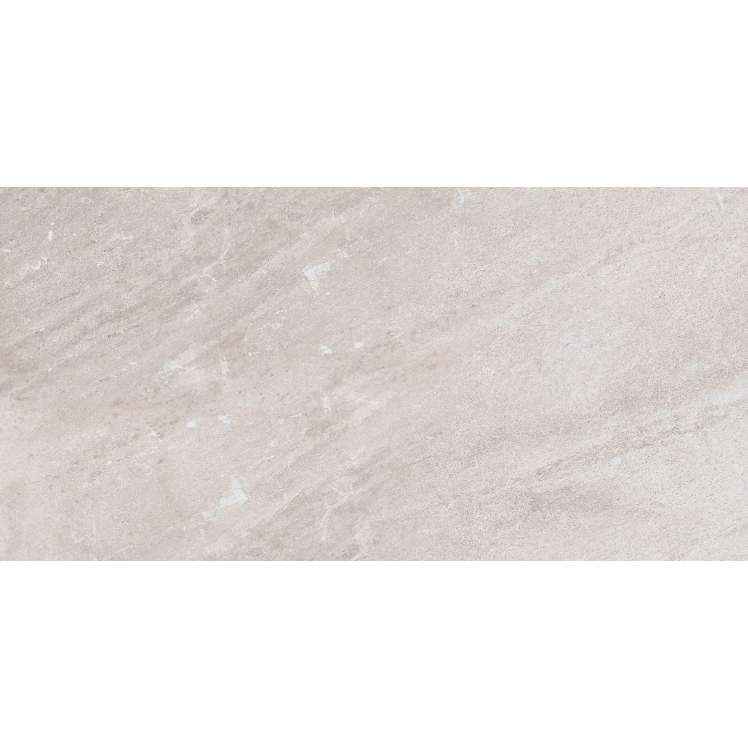Feinsteinzeug Bodenfliese Olympus in Weiß, 59,7x29,7 cm, matte Steinoptik.