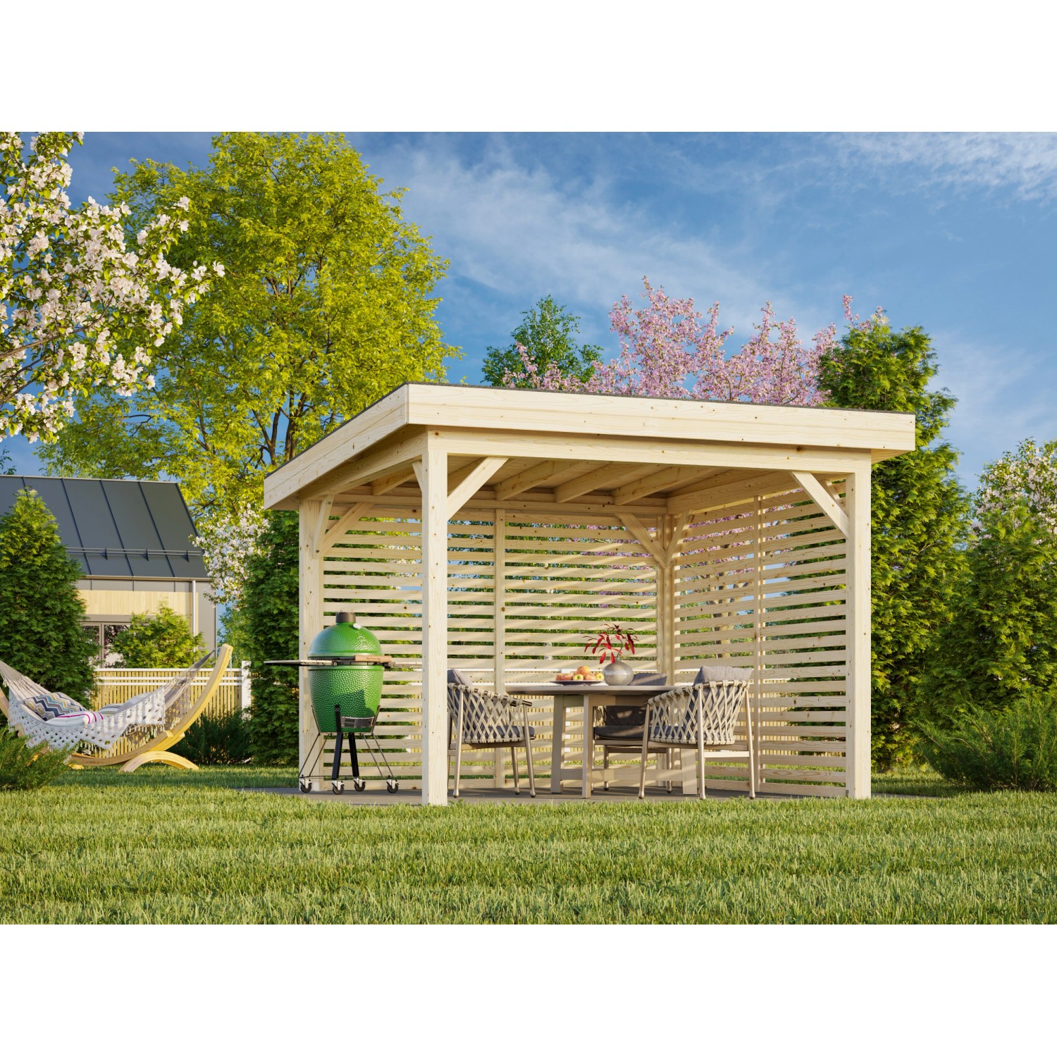 Palmako Pavillon Lenna Set 302 300 x 300 cm Lackiert Weiß FSC® günstig online kaufen