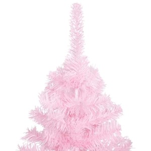 vidaXL Künstlicher Weihnachtsbaum mit Beleuchtung & Kugeln Rosa 120cm 3077583