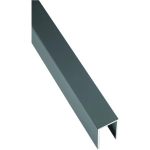Anthrazitfarbene Alu Abdeckleiste (U-Profil) für Tjörn Zaunserie, 1761 mm lang.