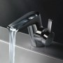 Ideal Standard Melange Waschtischarmatur mit Wasserfallauslauf und Hebel, Chrom/Schwarz.