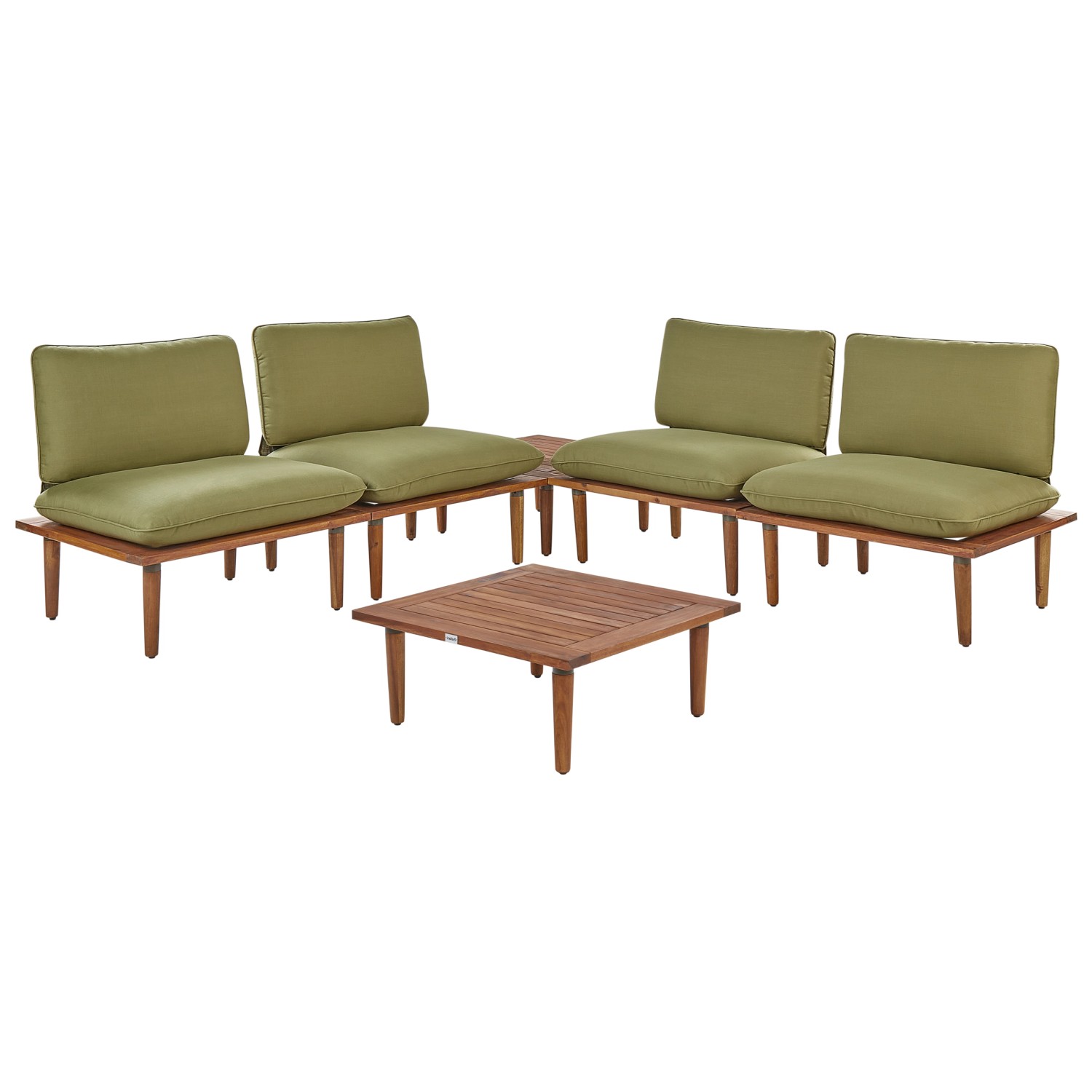 Beliani Modulares Gartenlounge Set FRASCATI Olivgrün